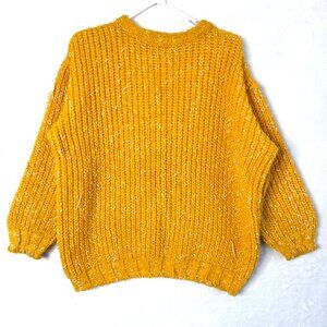 Blanc Bleu Paris Chunky Knit Heavyweight Sweater Womens XL Yellow